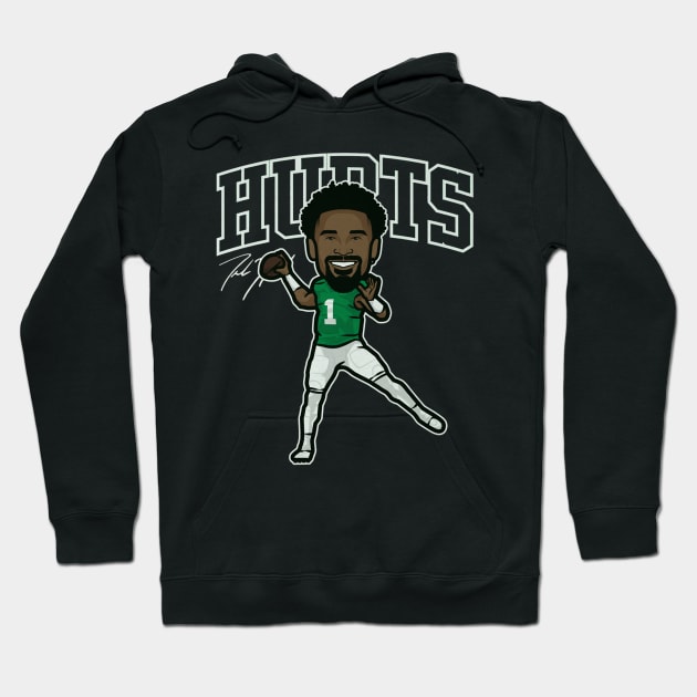 Jalen Hurts Philadelphia Toon Hoodie by Chunta_Design